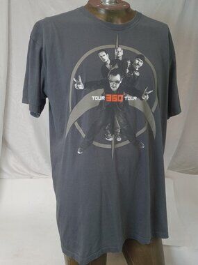 U2 360 Degrees Concert Tour T Shirt Sz XL Band Tee Indie Bono Y2K Gray 2009